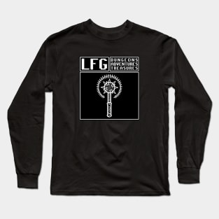 LFG Looking For Group Cleric Priest Class Mace Dungeon Tabletop RPG TTRPG Long Sleeve T-Shirt